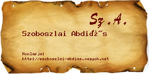 Szoboszlai Abdiás névjegykártya